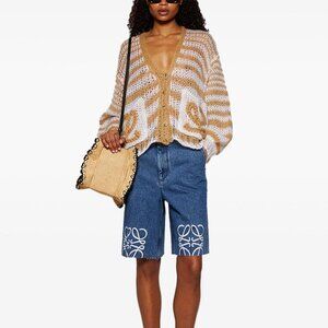 NWOT ！Loewe Anagram Striped Cardigan